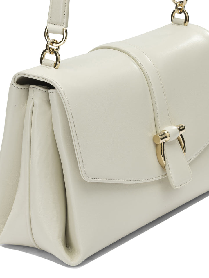Ferragamo Leather Shoulder Bag With Flap Borse a Spalla e Tracolla - Bianco | 4857afd6343074a44bdf5c57a263fa2d9977de6e