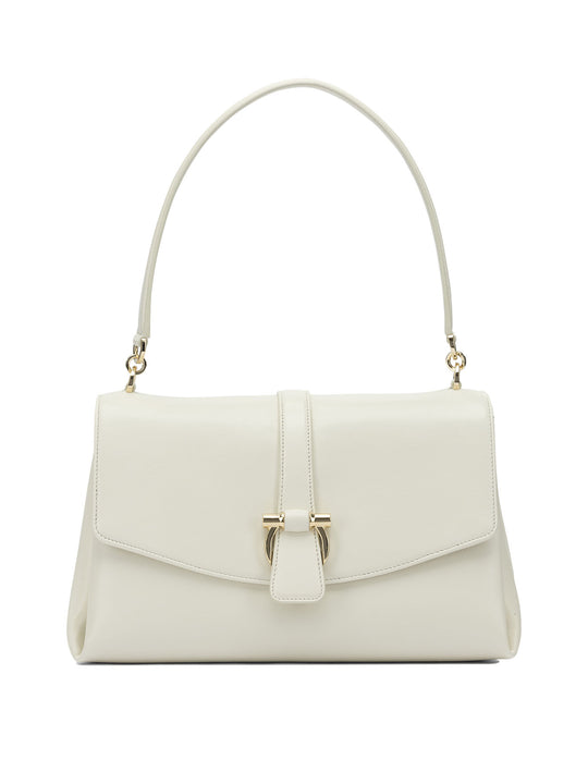 Leather Shoulder Bag With Flap Borse A Spalla E Tracolla Bianco
