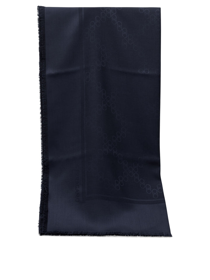 Ferragamo Gancini Silk Scarf Sciarpe & Foulard - Blu | d9a9bbf6c7be63f1971ec389fc40ee280e5b689d