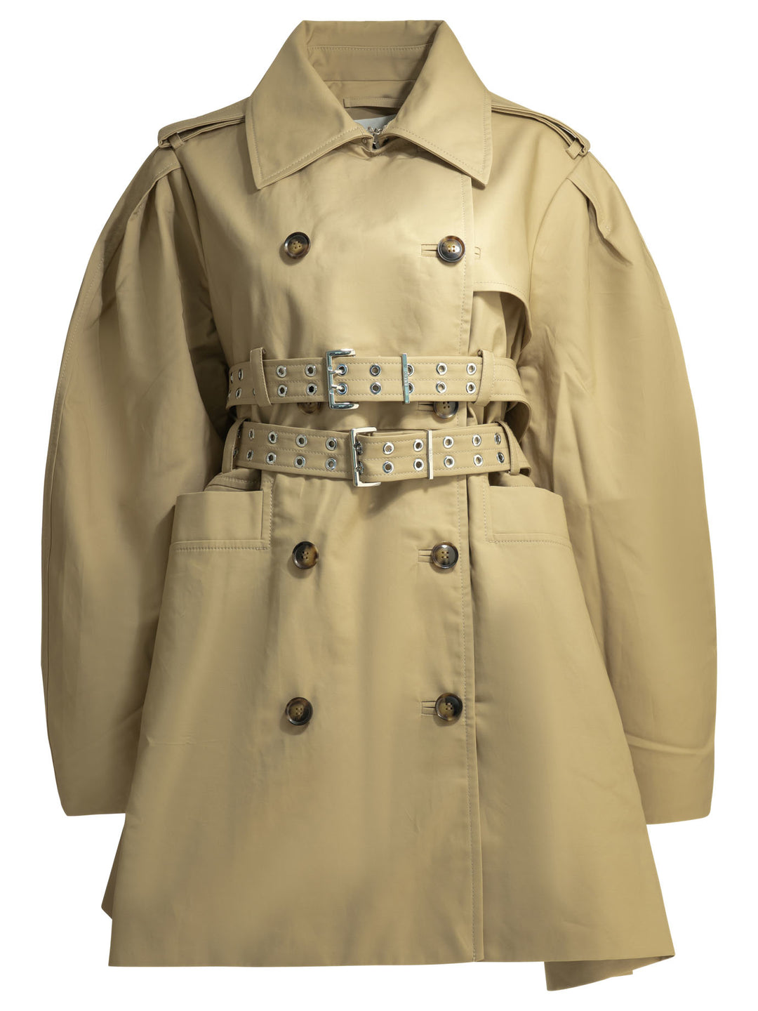 Ganni Cotton Trench Coat Jackets and Coats - Beige | cb47936fc2cc91027115a68a77182ce54cb8b0d1