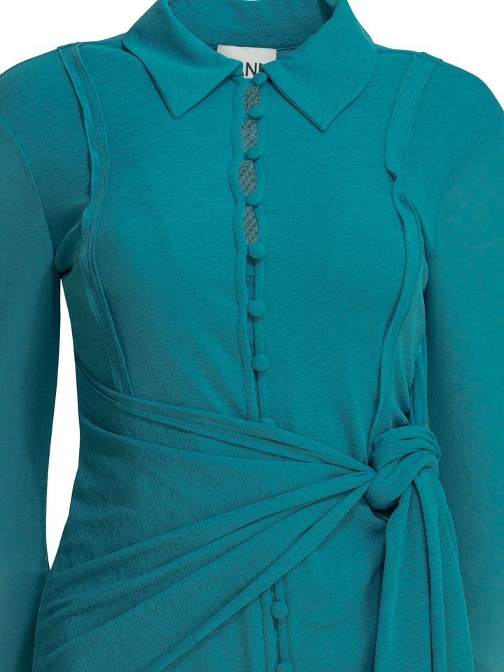 Ganni Short Chemise Dress Abiti - Light blue | bee0bffd2e4053a1fcd6bc9b3571f8bcd6880f3e