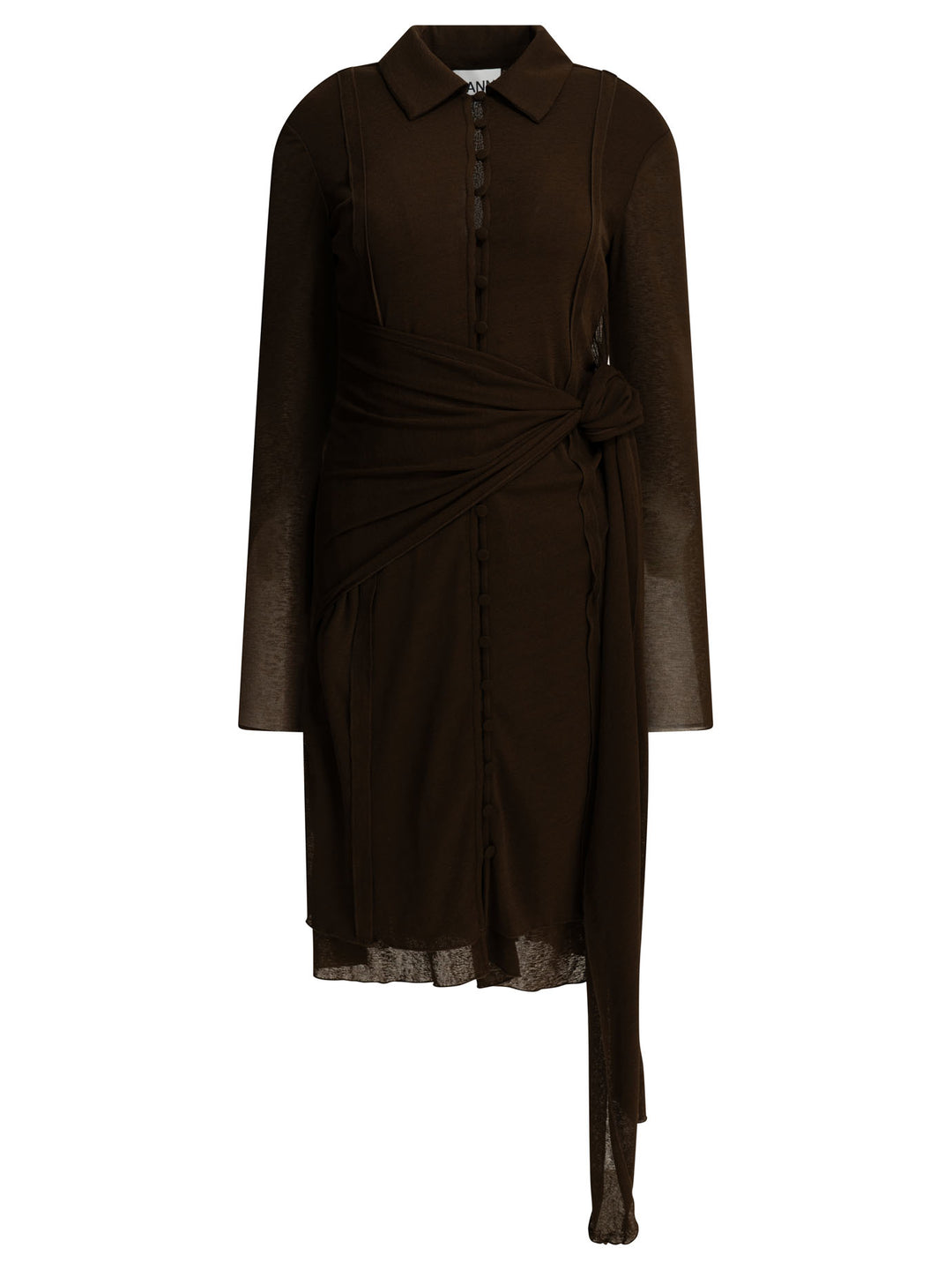 Ganni Short Chemise Dress Abiti - Marrone | 8e9ed265f2e46e5f600db5f524034fb8b0a234df
