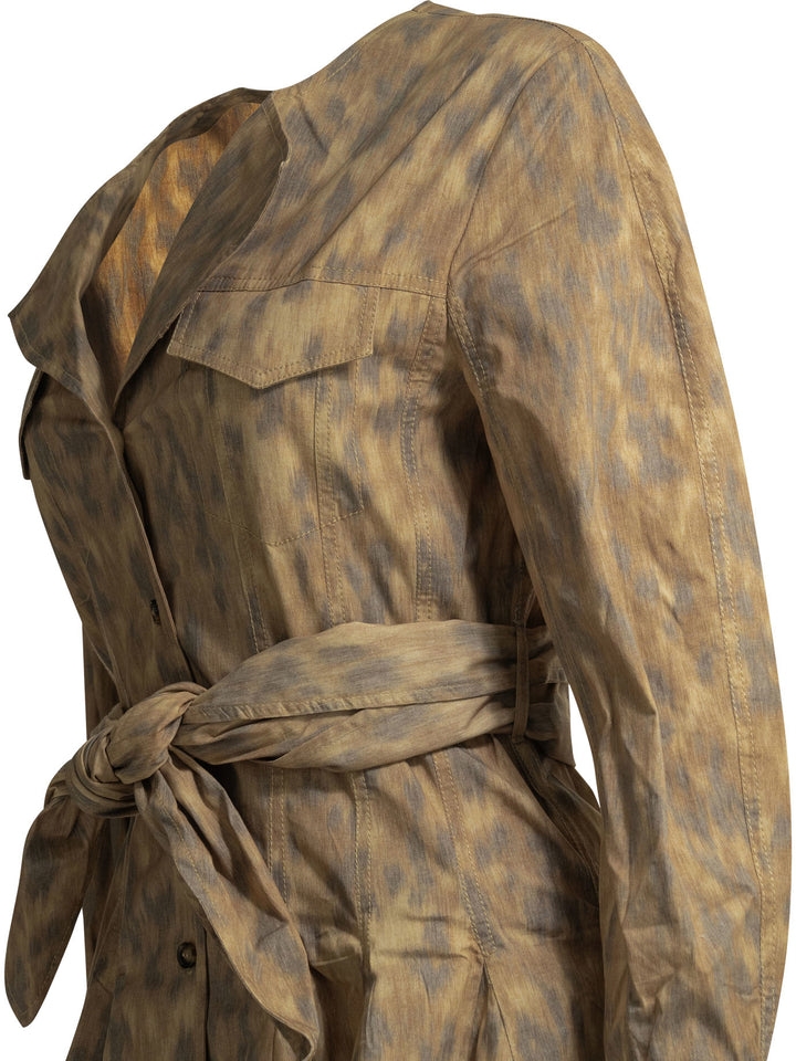 Ganni Animal Print Chemisier Dress Abiti - Beige | 29534a407b80aab4ebd0c6fd7effd3de755034e1