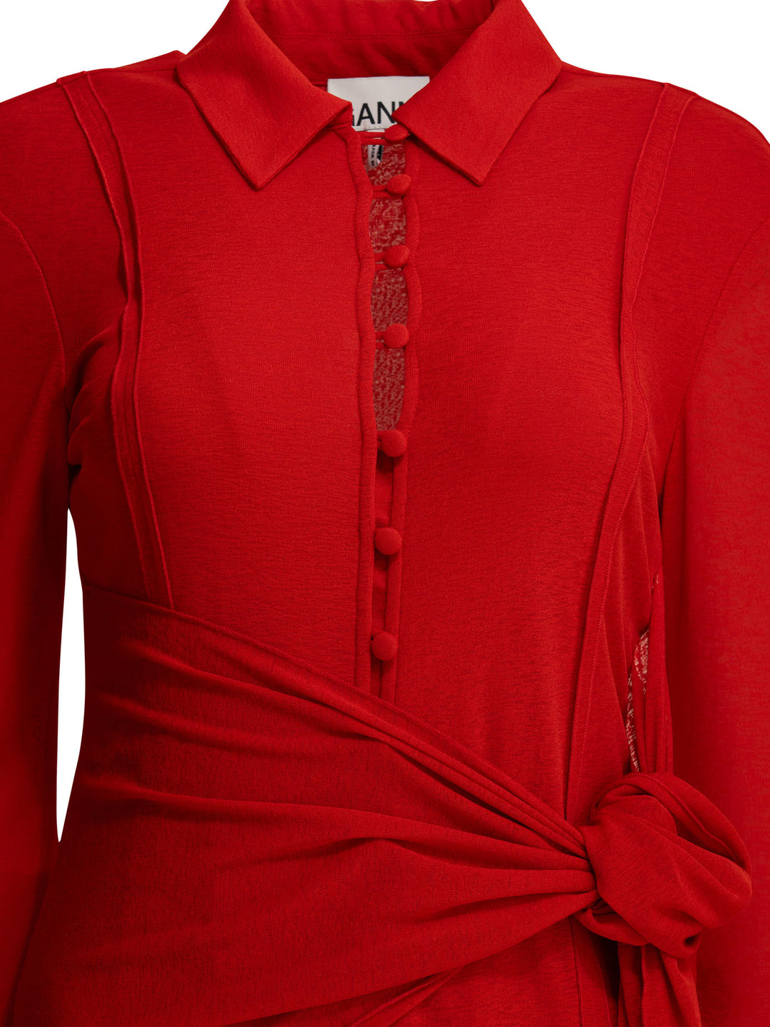 Ganni Long Chemise Dress Abiti - Rosso | 63f2b4f66a9a6c84ebfa3b147a5eac864f12c225