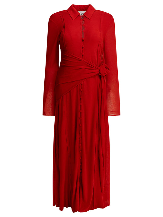 Long Chemise Dress Abiti Rosso