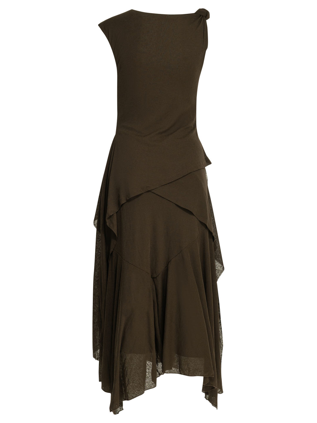 Ganni Draped Long Dress Abiti - Marrone | 91dc10172c484cb2cca955a120f8bdcd5896a2fe
