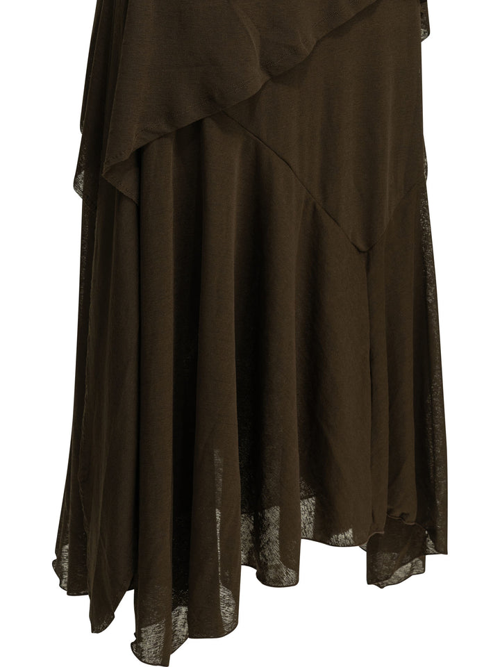 Ganni Draped Long Dress Abiti - Marrone | 3755943acd795414c8aa7e91c603911c1eb96e3e