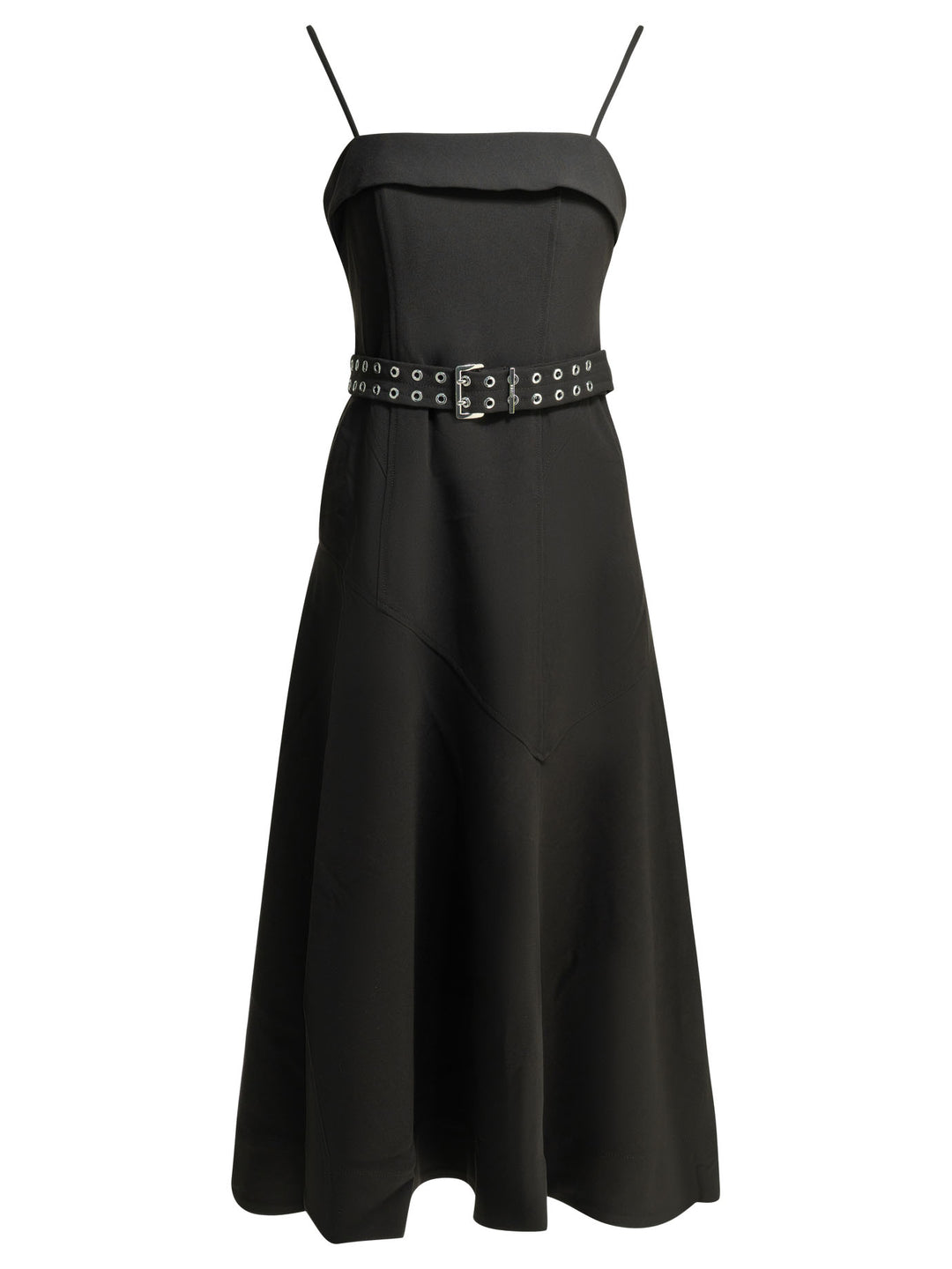 Ganni Long Flared Dress Abiti - Nero | 6e96b84a82e37882df84b32f65f0a6d97de01697