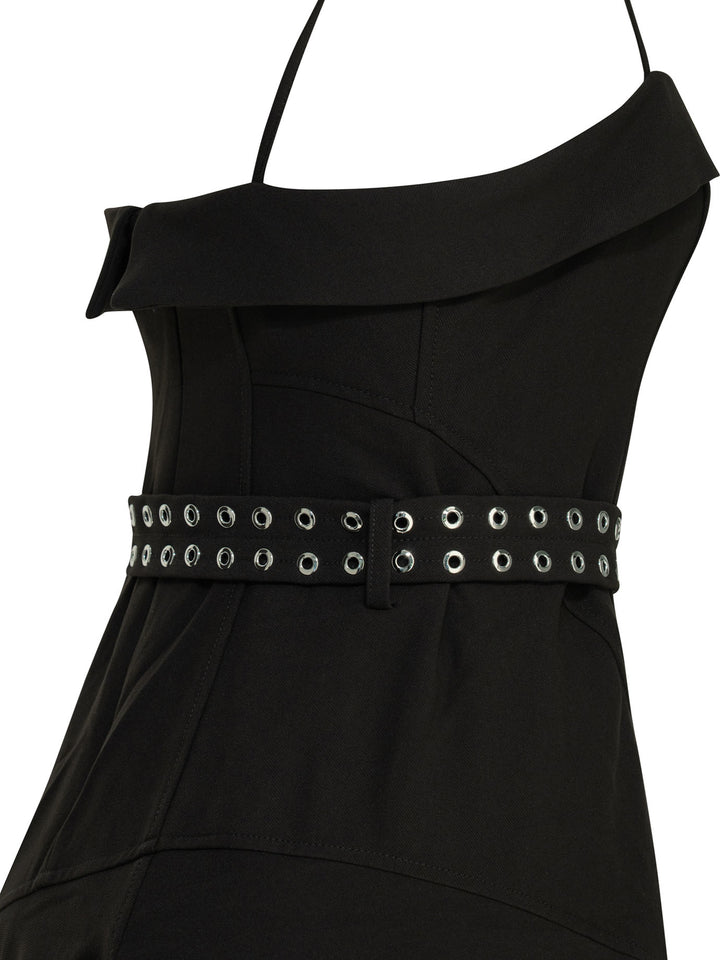 Ganni Long Flared Dress Abiti - Nero | 4043ac299d43fae94528cf581c4aa1ff504a6286