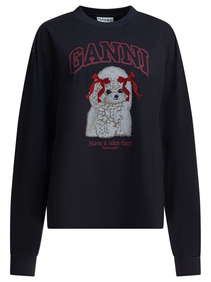 Ganni Poddle Sweatshirts - Nero | e1b427765baaa74f068856c66ca7eec14ae980b5