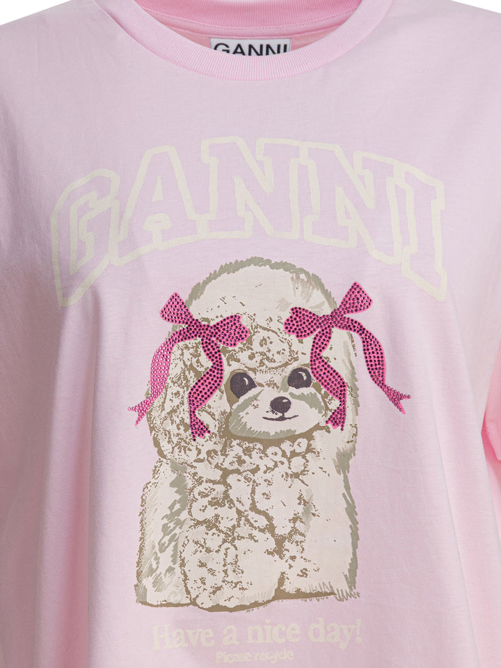 Ganni Poddle T-shirts - Rosa | 2e57af6feac52d89a9eefe56f1fa9f39e21b9f86