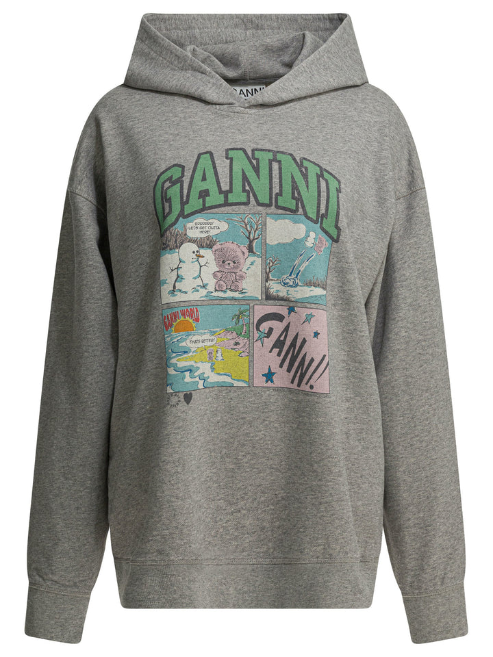 Ganni Bear Comic Sweatshirts - Grey | 8441d64eafcce4d819176c7d70653659d553a312