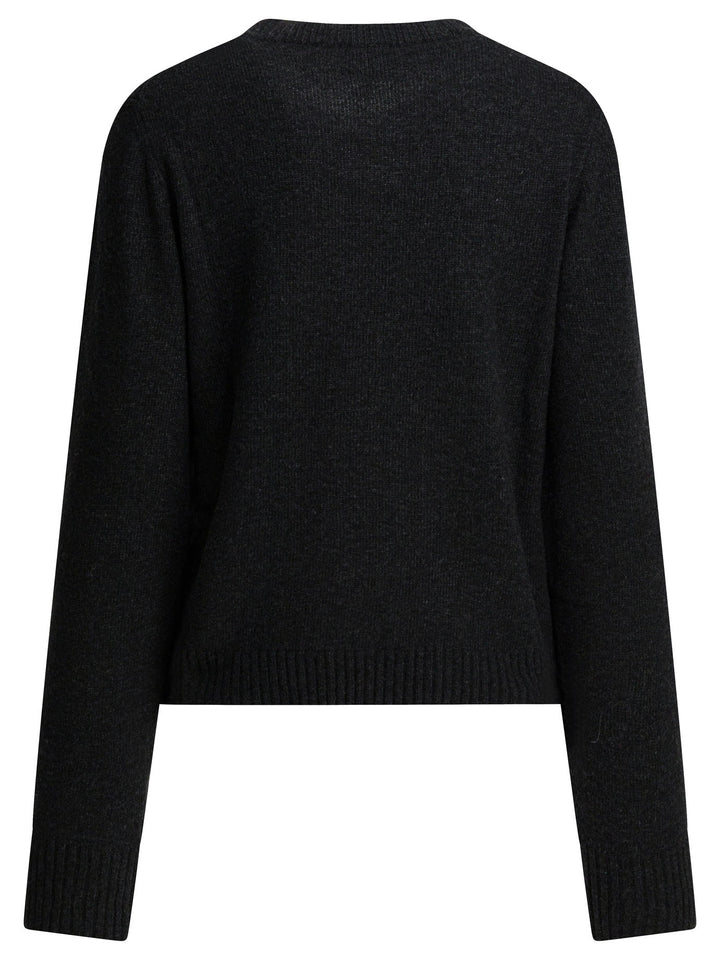 Ganni Wool Sweater With Print Knitwear - Nero | 663277a0f759c893a666c96333cb64c348dd4d99
