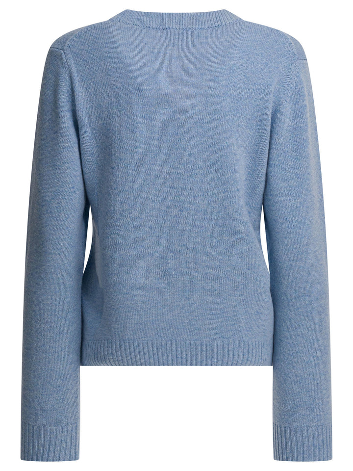 Ganni Wool Sweater With Print Knitwear - Blu | 88b7a4a2264133aeb02bcc177071aa9d9fc9d883