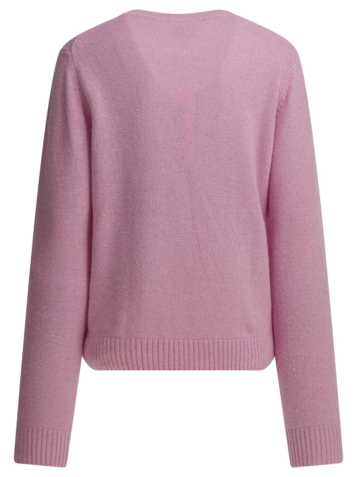 Ganni Wool Sweater With Print Knitwear - Rosa | 8eb9ef5dbc3f18833b2b6618f73a55438c4c8efd