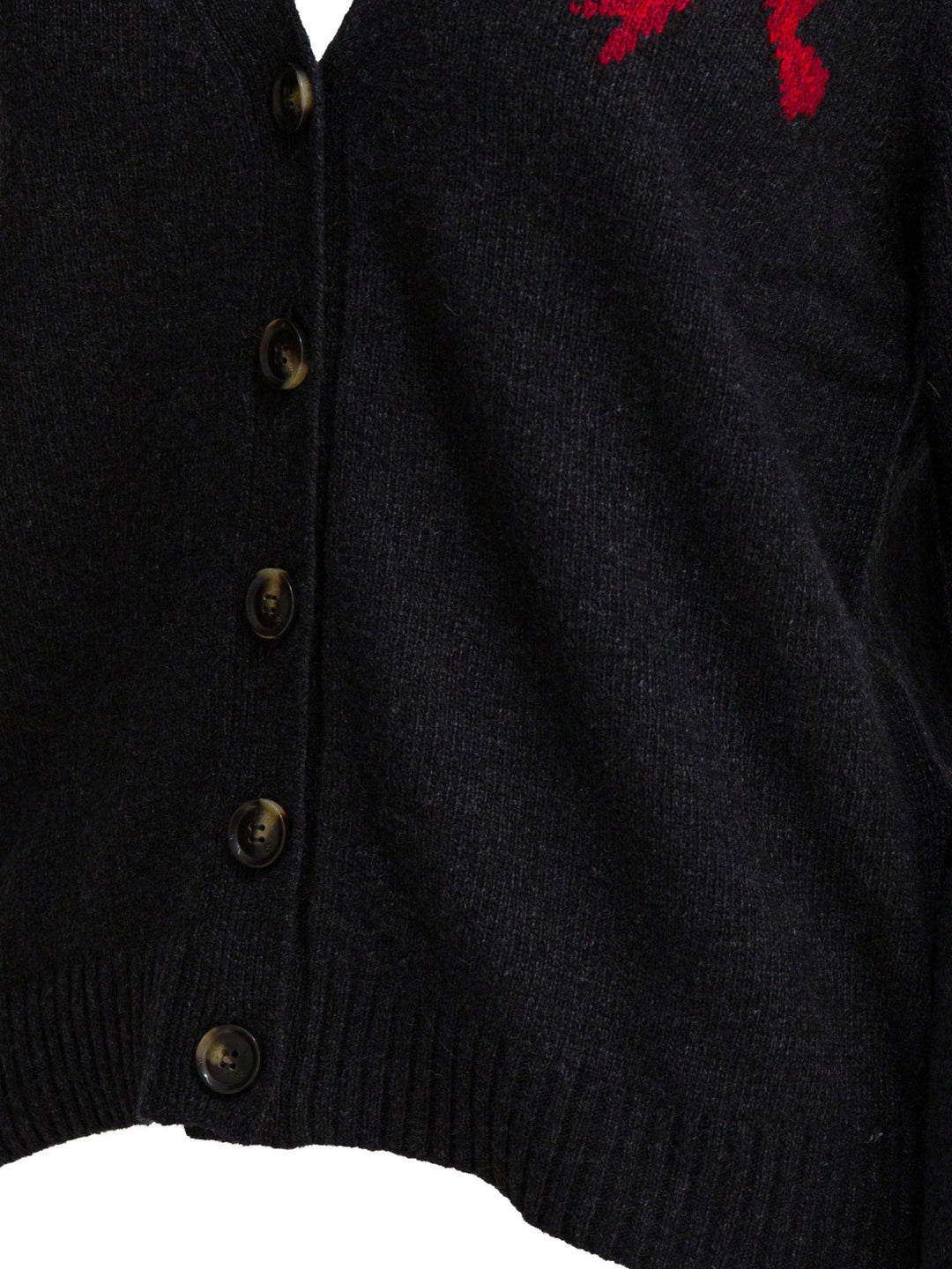 Ganni Wool Blend Cardigan Knitwear - Nero | 2793e1e374bf36920e848e2ff89d6c3121c10c30