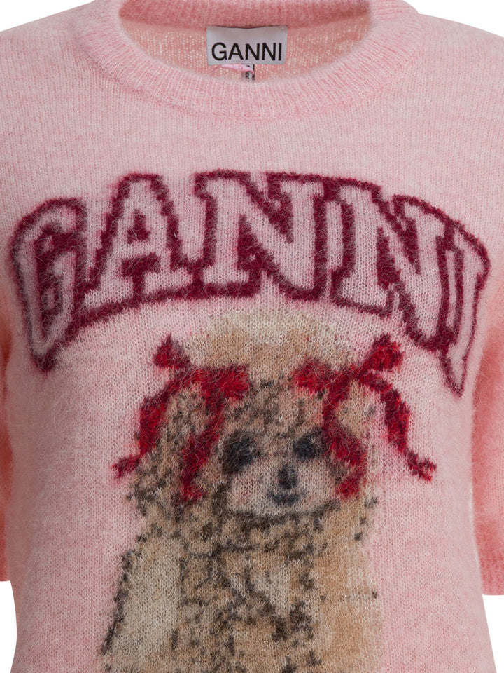 Ganni Alpaca Blend Crewneck Sweater Knitwear - Rosa | bfe8c4a8fc80014ee510bf2795838e0e082451b4