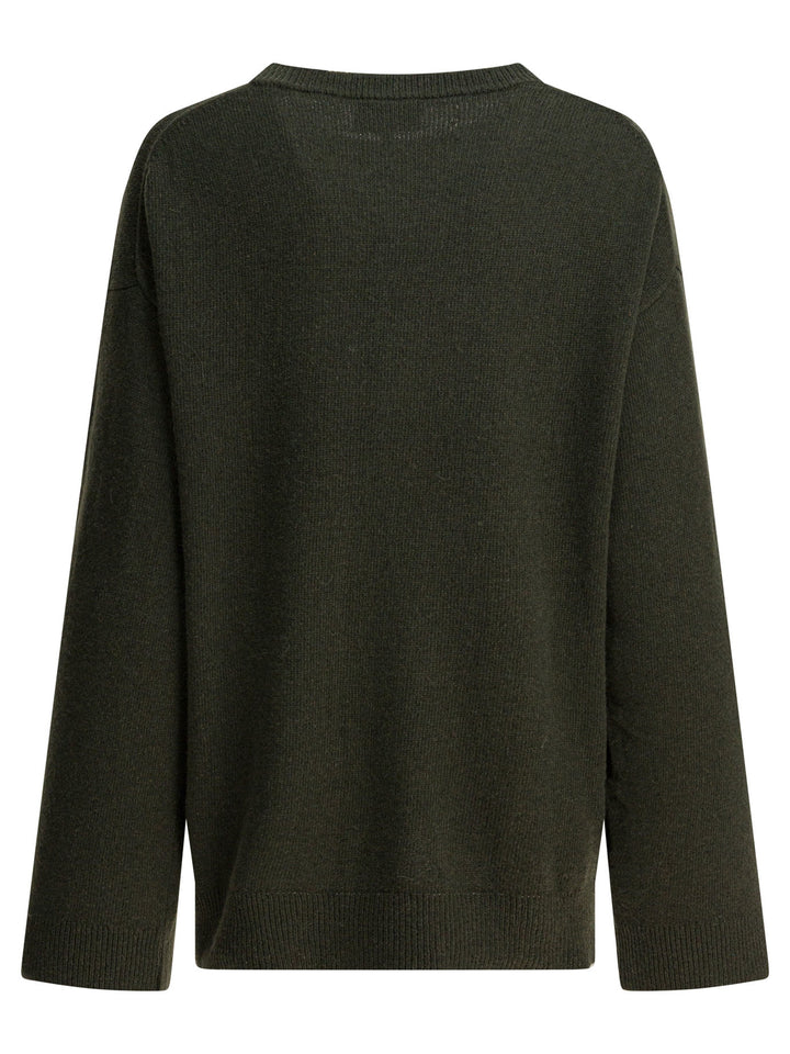 Ganni Wool-Blend Crew-Neck Sweater Knitwear - Verde | a9dbd30ce44f2acf9fab2bd2451d23658182ff4e
