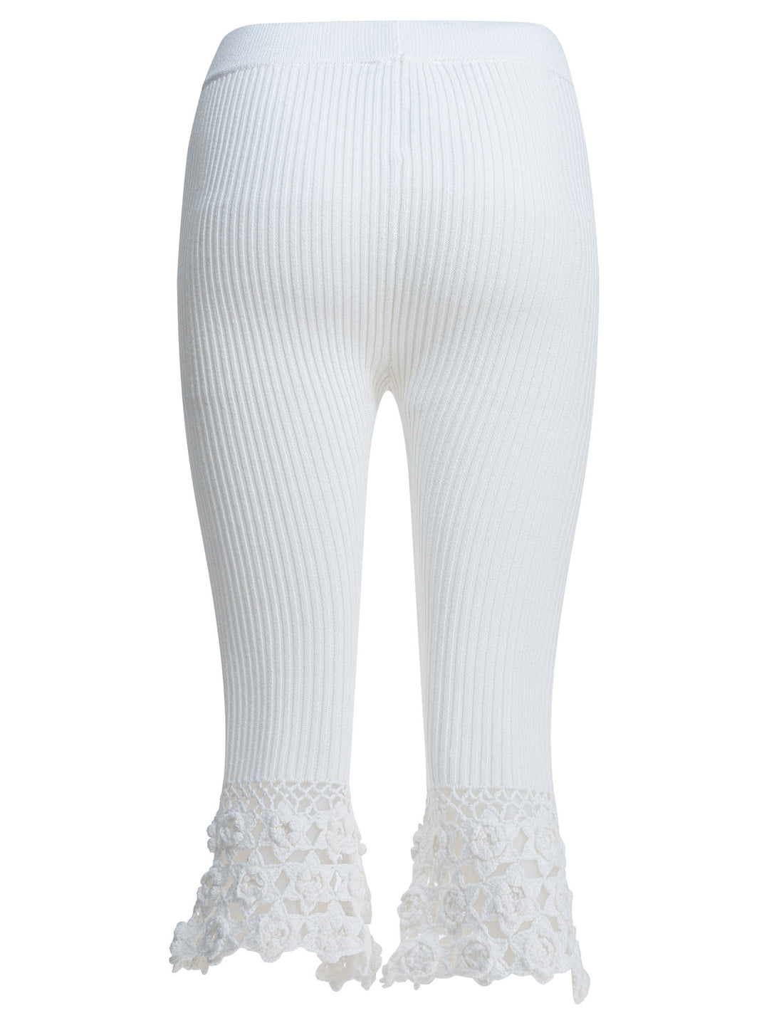 Ganni Woven Knit Legging Trousers - Bianco | b4d87a1218ff96eb1403f6497bae3d32f13798ef
