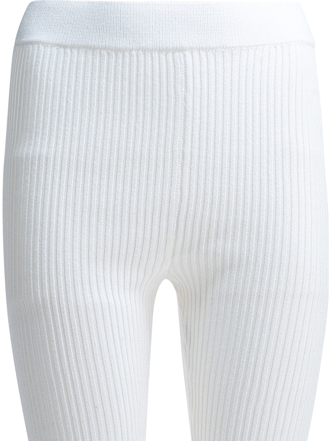 Ganni Woven Knit Legging Trousers - Bianco | 322aefa0839796e4d10a7628795312eee5eae467