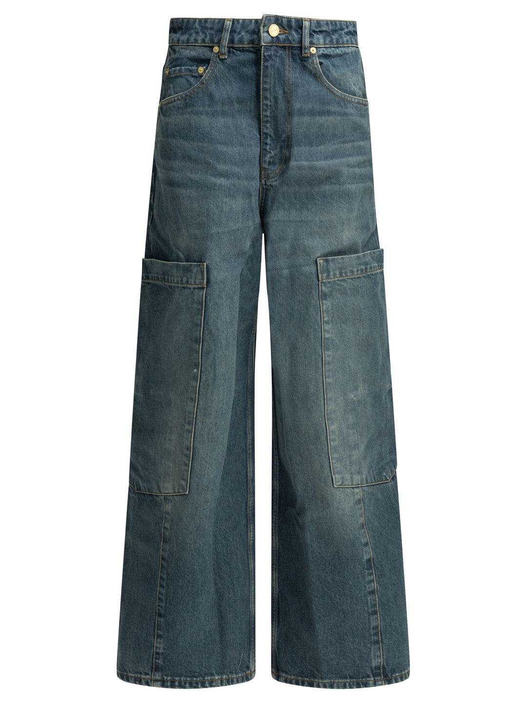 Ganni Baggy Cargo Jeans - Blu | de9adeb9979b154e7b3d1a1b97737cf535987fe2