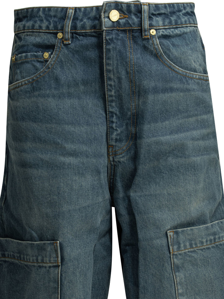 Ganni Baggy Cargo Jeans - Blu | 8dc800f36b052f360f682004850e87895cef39fa