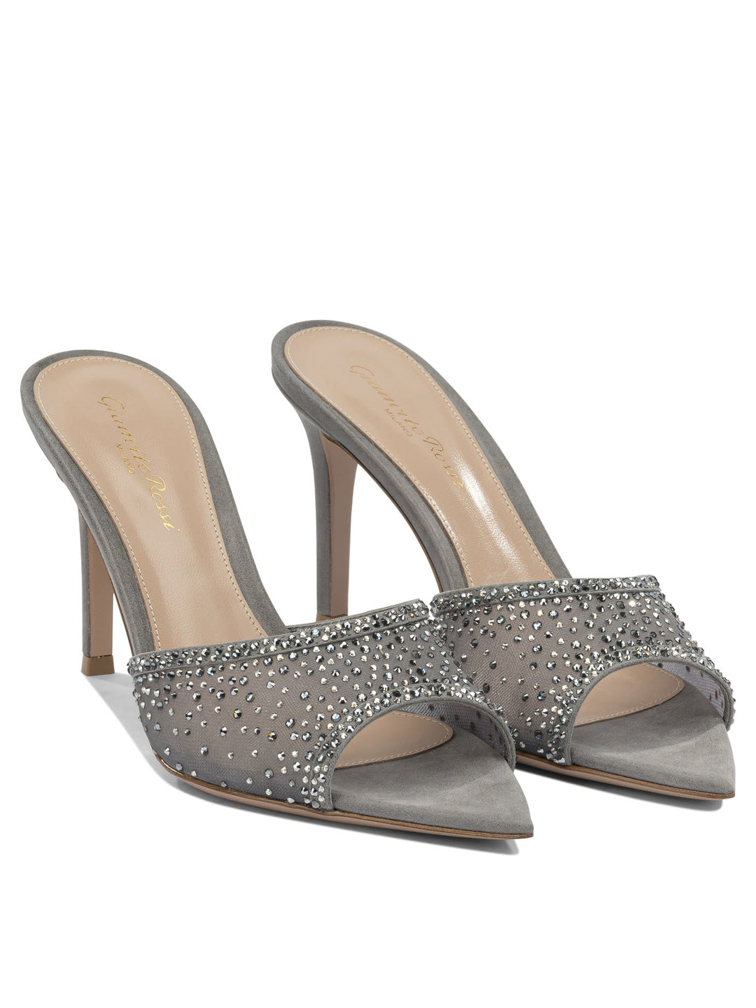 Gianvito Rossi Rania Mule 85 Mm Sandali - Grey | 9345abc1775424f34734502aecc3035e73633382