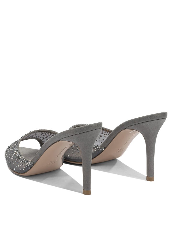 Gianvito Rossi Rania Mule 85 Mm Sandali - Grey | 2600e6c73987a0f8f84b742e595800de897f114d