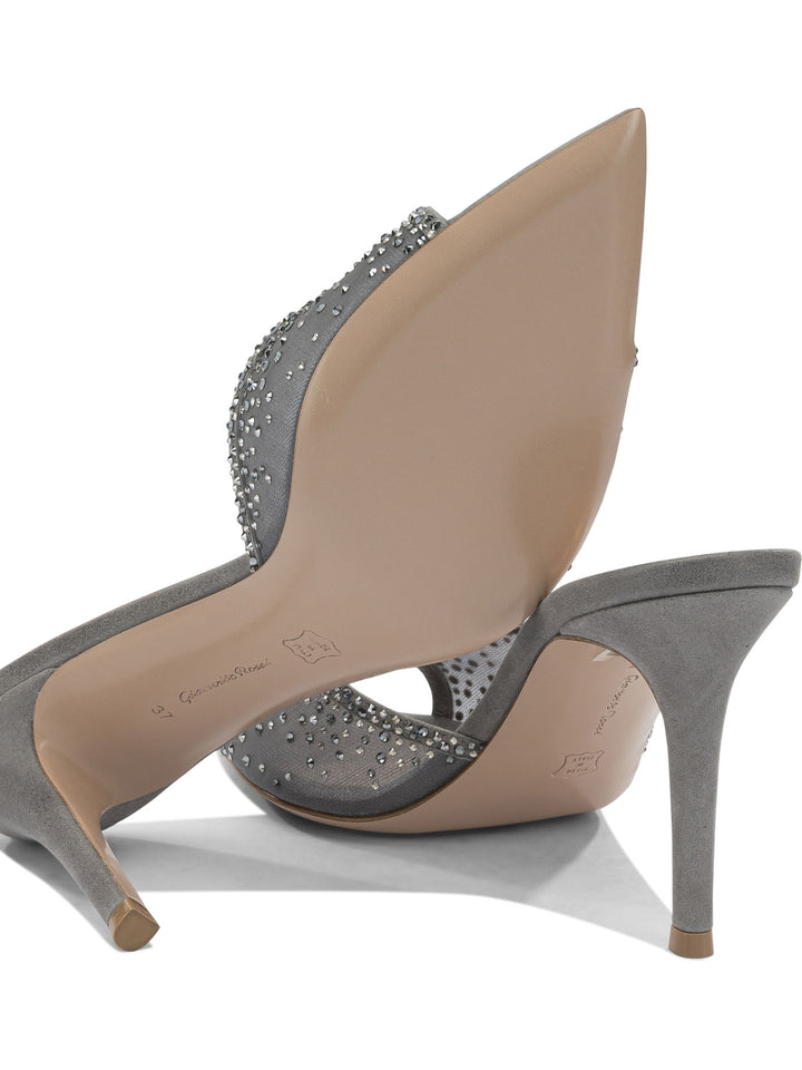Gianvito Rossi Rania Mule 85 Mm Sandali - Grey | a5146e9205fdcca0112abea8bc26cbfb692eff26