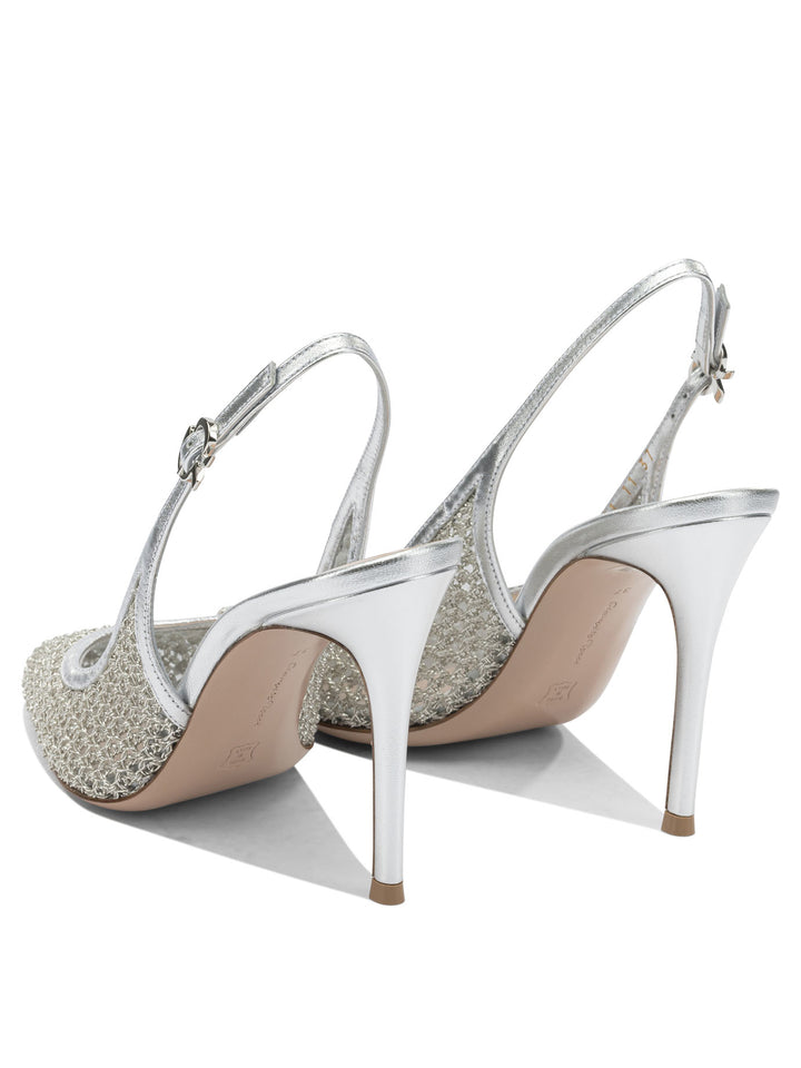 Gianvito Rossi Nikki 95 Mm Heeled shoes - Silver | f537eb55d20c08ca3129deb68a8c6b451e03c1a4