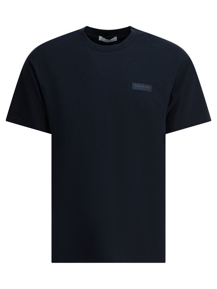 Givenchy Crew-Neck T-Shirt With Logo T-shirts - Blu | f18d85a34da61e2b658d275a819fdb91fc42203e