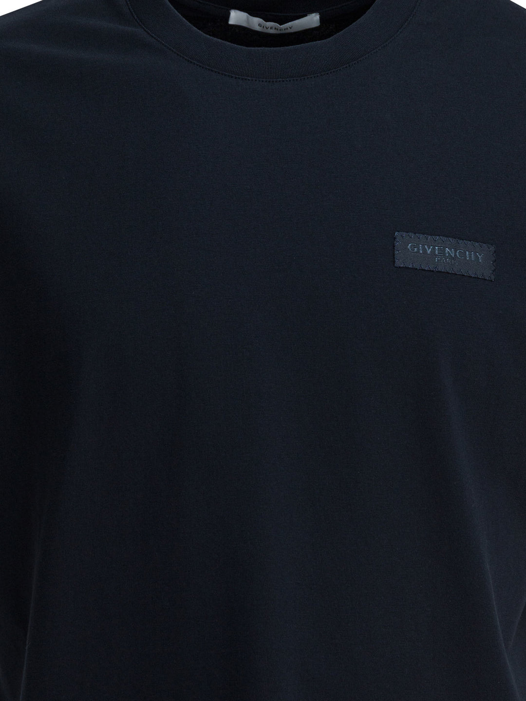 Givenchy Crew-Neck T-Shirt With Logo T-shirts - Blu | 72a2c78e78cf84336455fb07cfd9ff26ff4b13de