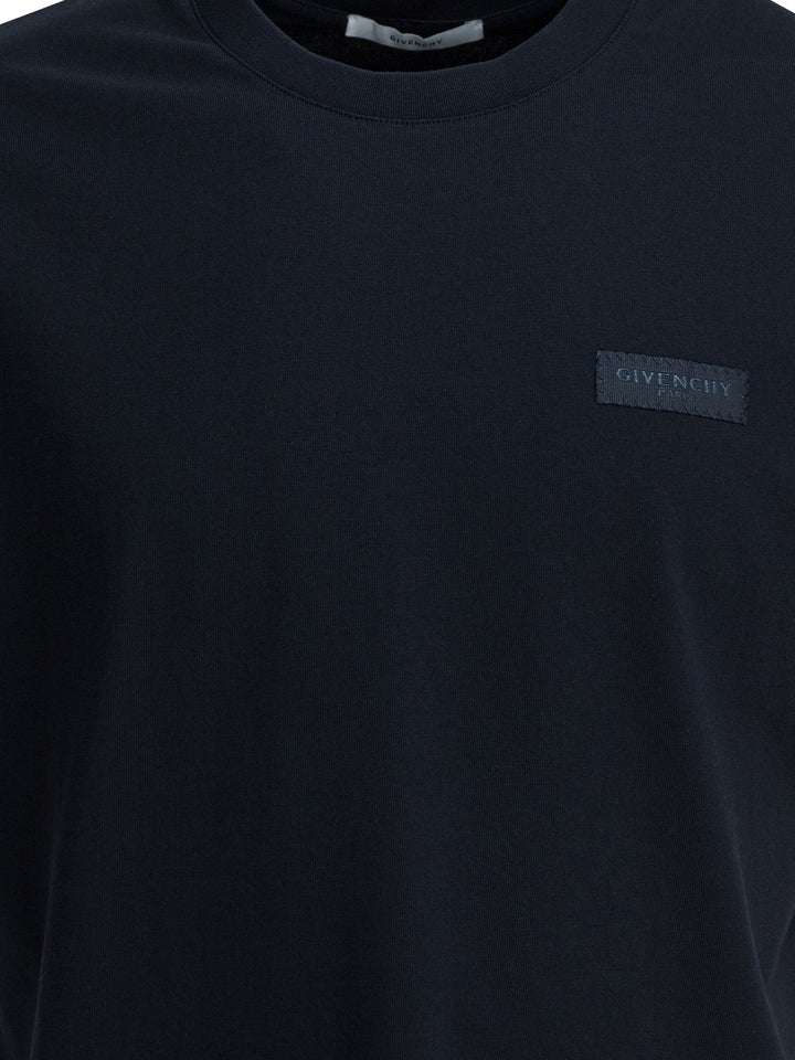 Givenchy Crew-Neck T-Shirt With Logo T-shirts - Blu | 72a2c78e78cf84336455fb07cfd9ff26ff4b13de