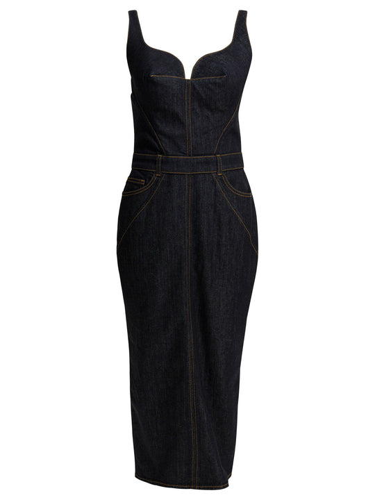 Sheath Dress In Raw Denim Abiti Blu