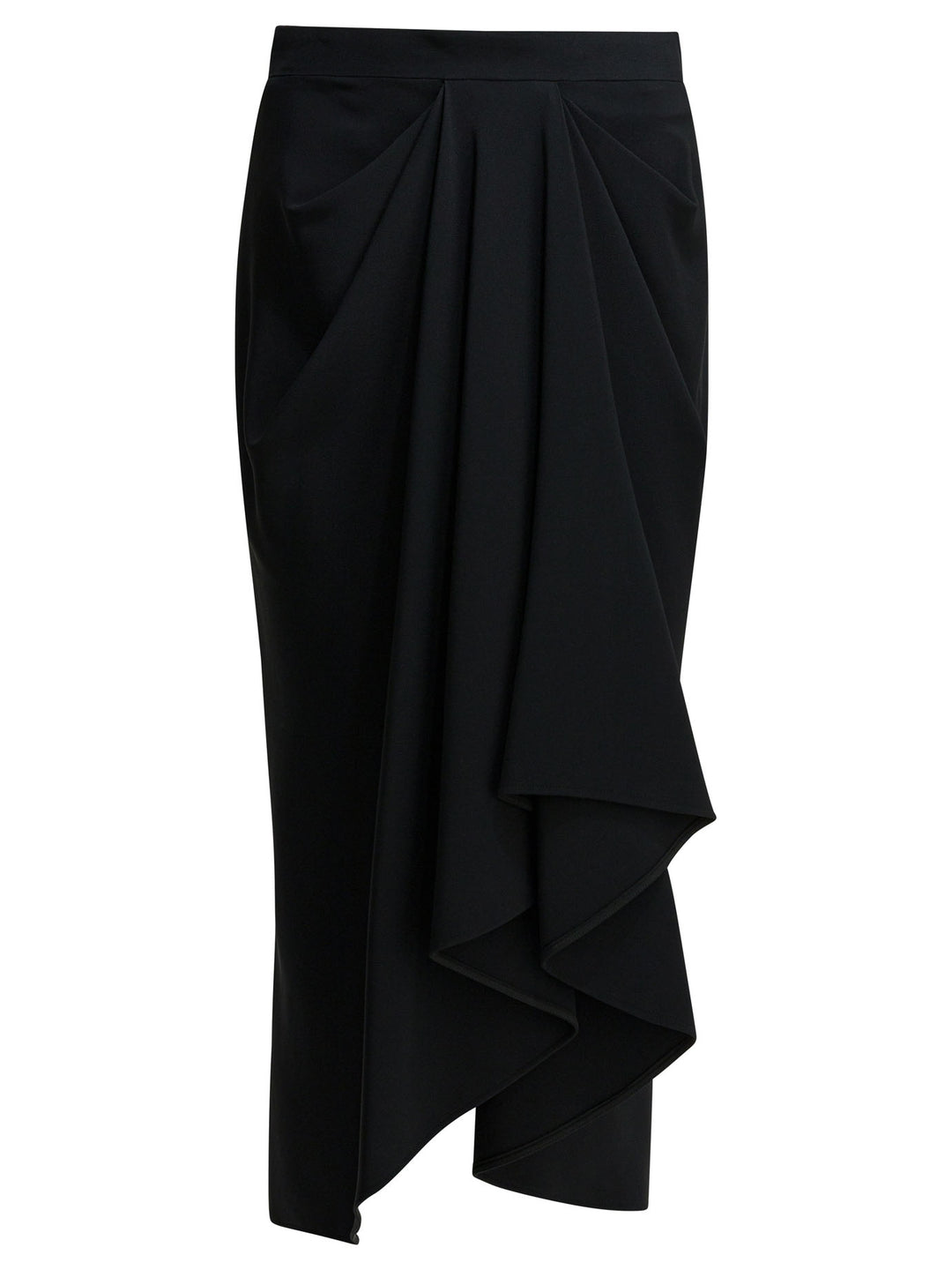 Givenchy Draped Crepe Cady Midi Skirt Gonne - Nero | 0088b745f29a43a3fa7250c62231bc6642d30e47