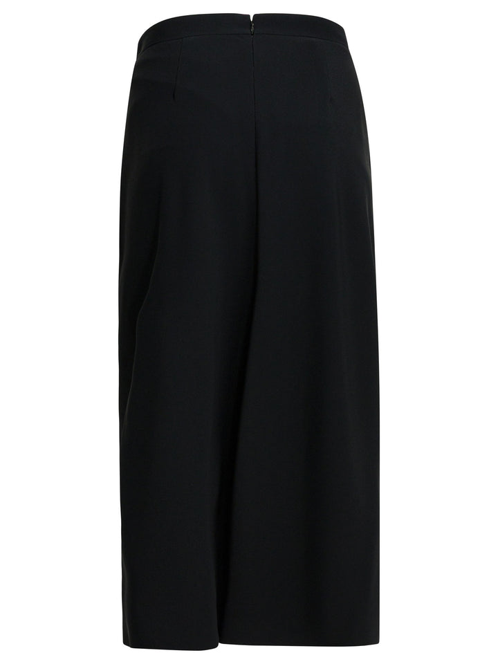 Givenchy Draped Crepe Cady Midi Skirt Gonne - Nero | 693f7feca5dbce945fc07647da38439267c15b59
