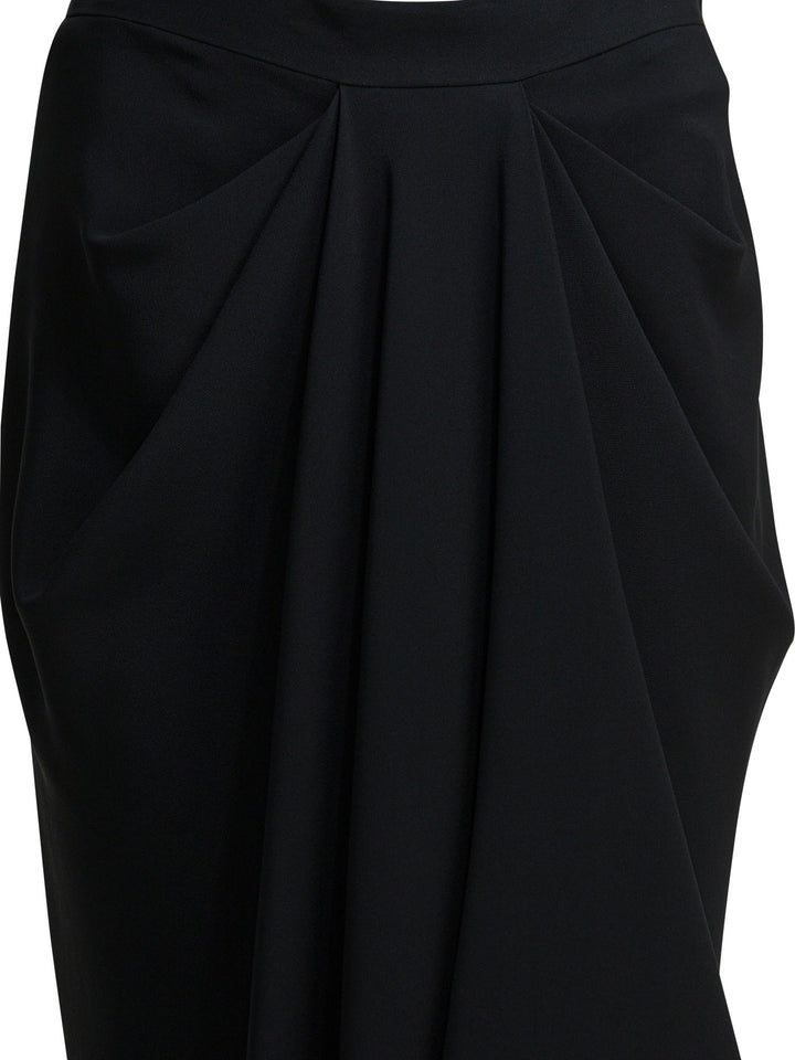 Givenchy Draped Crepe Cady Midi Skirt Gonne - Nero | 6a6d84d7db5d9231ebef3cfd6f2a206a5a31bd72
