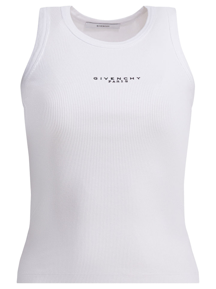 Givenchy Logo Tank Top Top - Bianco | 504b16b407767dfa826211d5f46ac0fcae69300c
