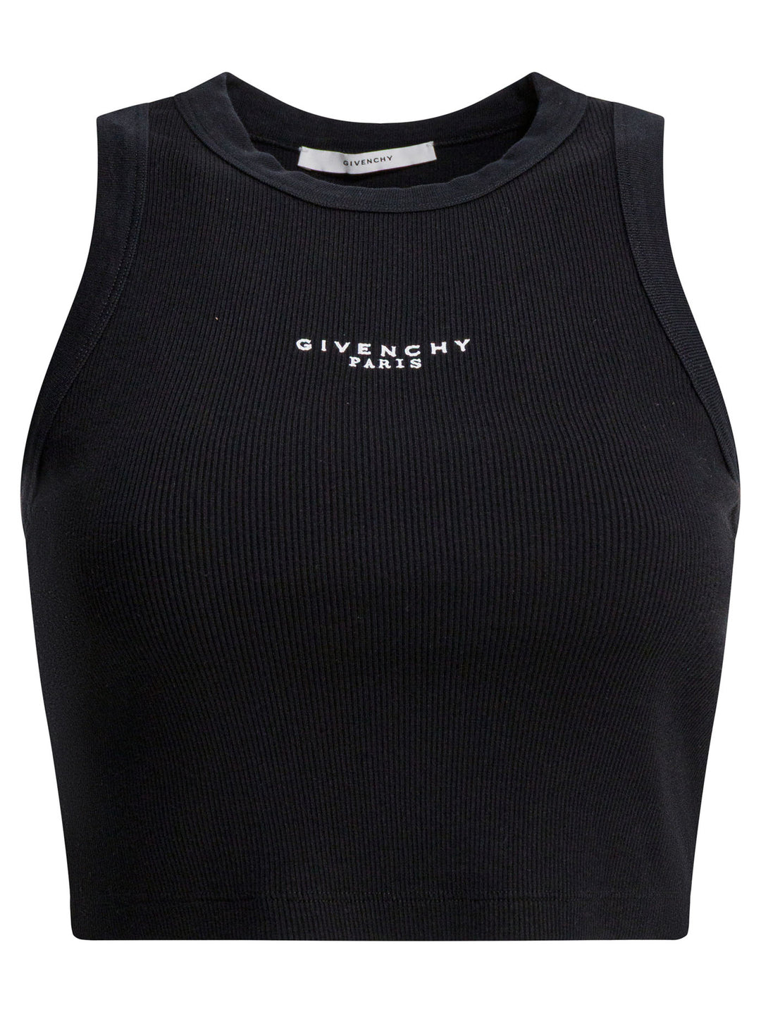 Givenchy Cropped Tank Top With Logo Top - Nero | f63ecd67382950745f6e1bc814c1841e87e85910