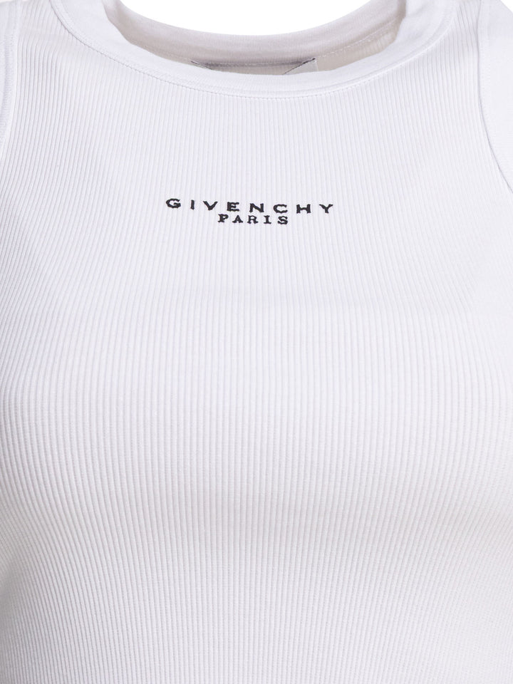 Givenchy Cropped Tank Top With Logo Top - Bianco | 2567e6bd08f03a569b0706318a731fb1efc40d17