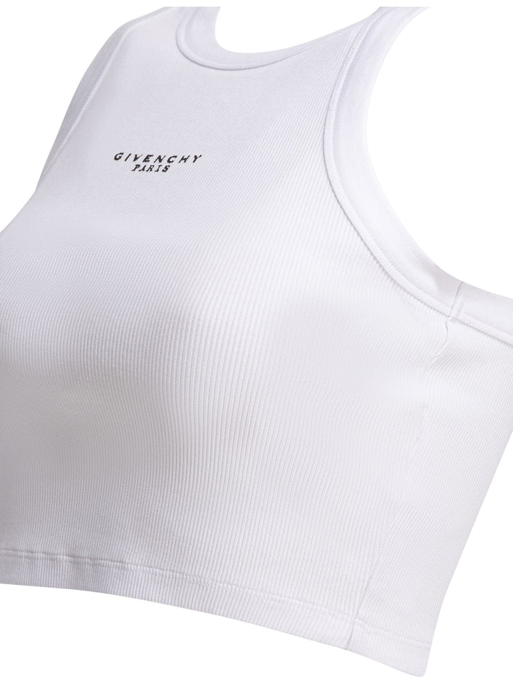 Givenchy Cropped Tank Top With Logo Top - Bianco | 200d079a4e872edea92aa5557d03df18640f8c3e