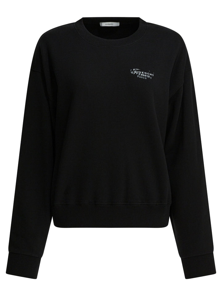 Givenchy Sweatshirt With Ginvechy Stamp Sweatshirts - Nero | f6c6a4bbbd4197108d836e788c36caabef0973e9