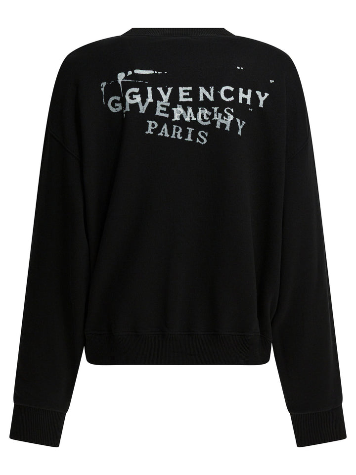 Givenchy Sweatshirt With Ginvechy Stamp Sweatshirts - Nero | 7b69e71b9604e660ee16a2353d32b4841d1f30b8