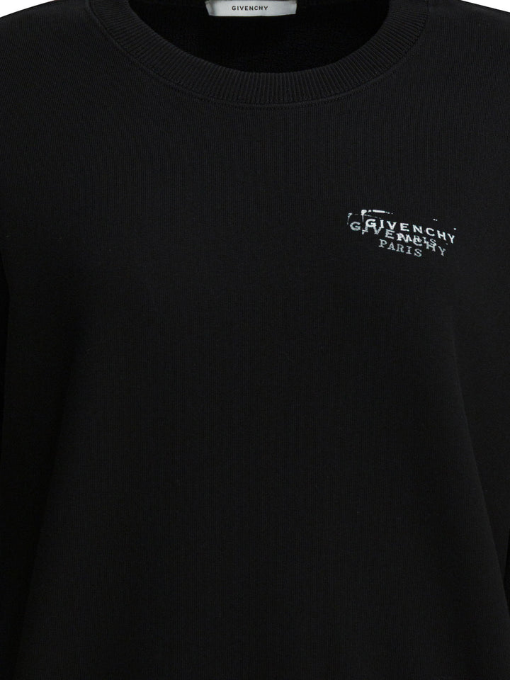 Givenchy Sweatshirt With Ginvechy Stamp Sweatshirts - Nero | eefe79dd77eff80475e05fd2b536ee761460922e