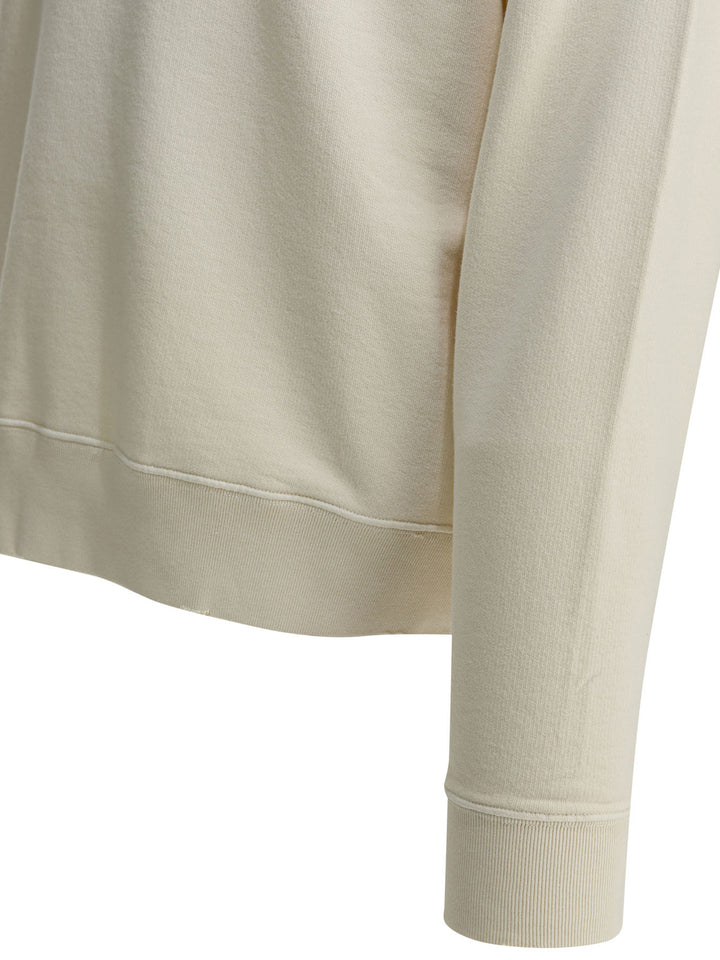 Golden Goose Crewneck Sweatshirt With Reverse Logo Sweatshirts - Bianco | ea9774a767fc045eb45cfb5f533b5bf527d11860