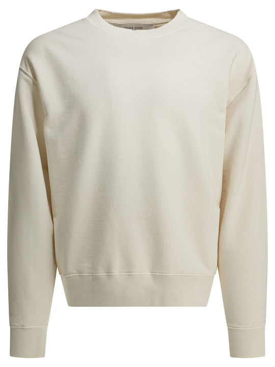 Crewneck Sweatshirt With Reverse Logo Sweatshirts Bianco
