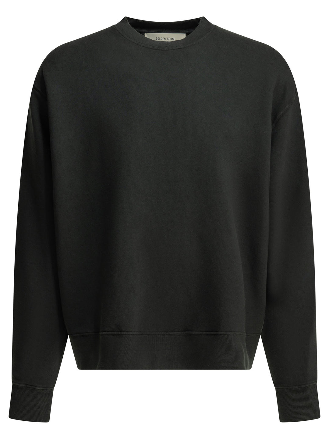 Golden Goose Crewneck Sweatshirt With Reverse Logo Sweatshirts - Nero | 37851cd16ca7e52446c9ceb566764b64acc1cc05