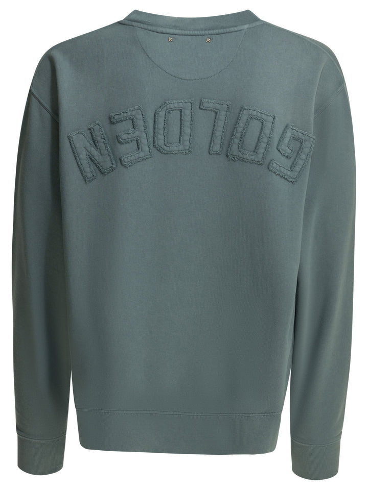 Golden Goose Crewneck Sweatshirt With Reverse Logo Sweatshirts - Blu | 490f3f39b315ca76de67bb7dbc50e09db5008320