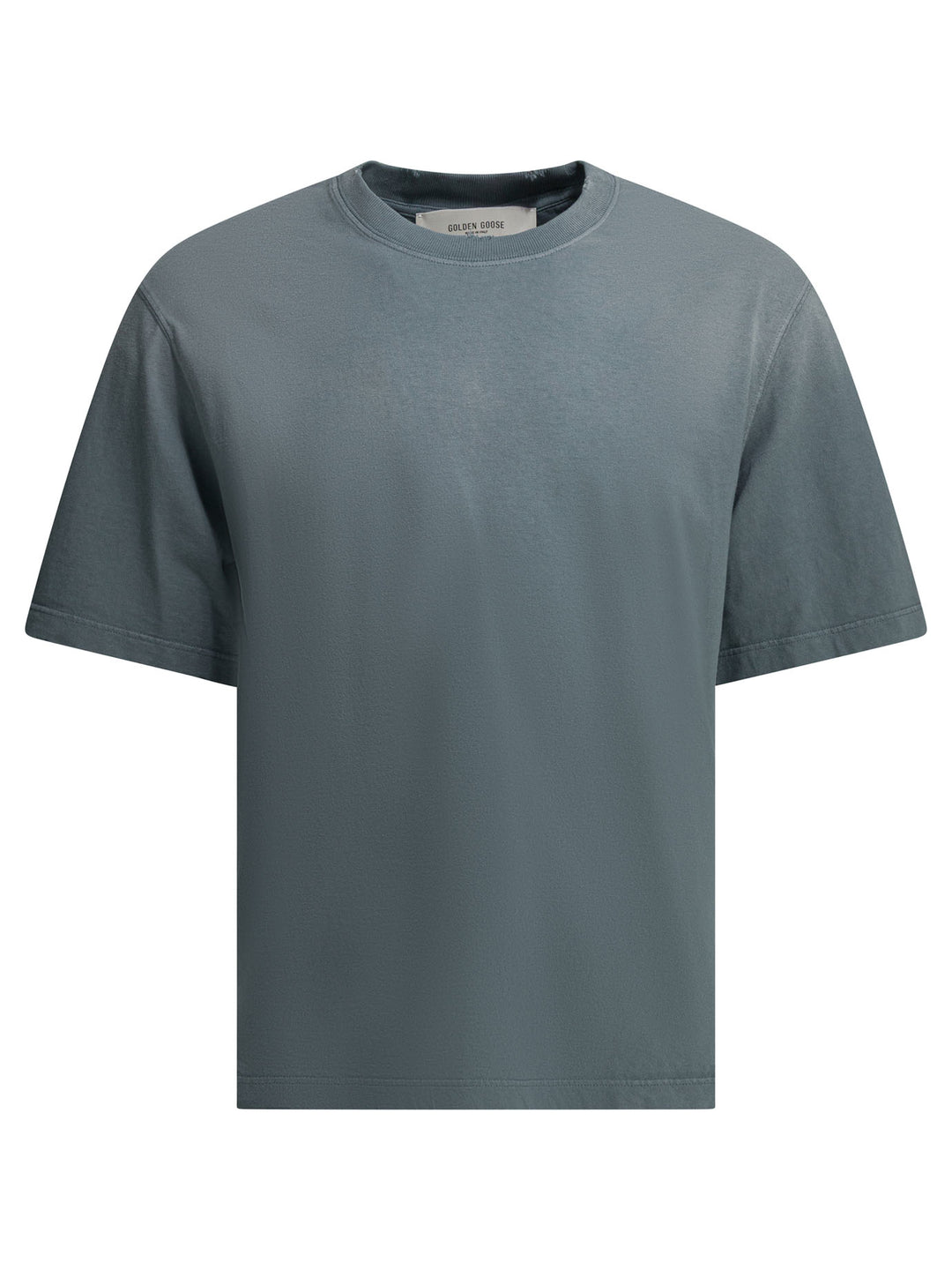 Golden Goose Crew-Neck T-Shirt With Reverse Logo T-shirts - Light blue | ec4d5e5e34a226cc1a0d3142337419a874c651b0