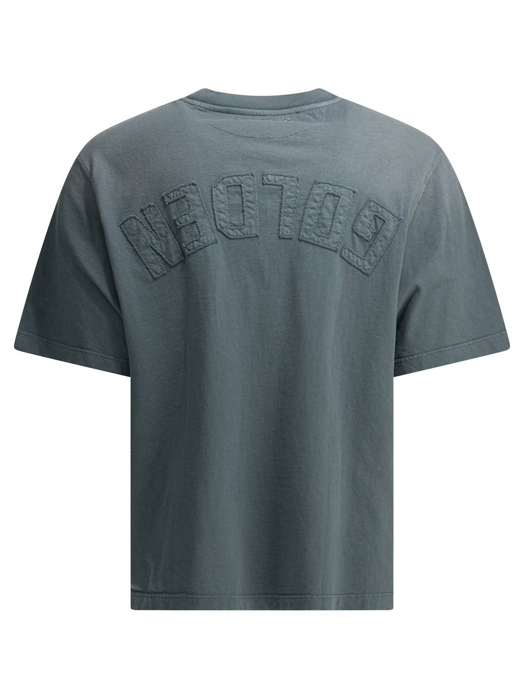Golden Goose Crew-Neck T-Shirt With Reverse Logo T-shirts - Light blue | 43eeba9f43b4dd6f43c4f31861afc2912b6ec609